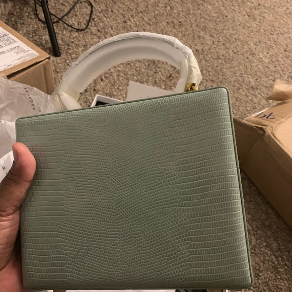 Brandon Blackwood Kendrick Trunk in Green Lizard Embossed with Gold Hardware - Picture 16 of 16